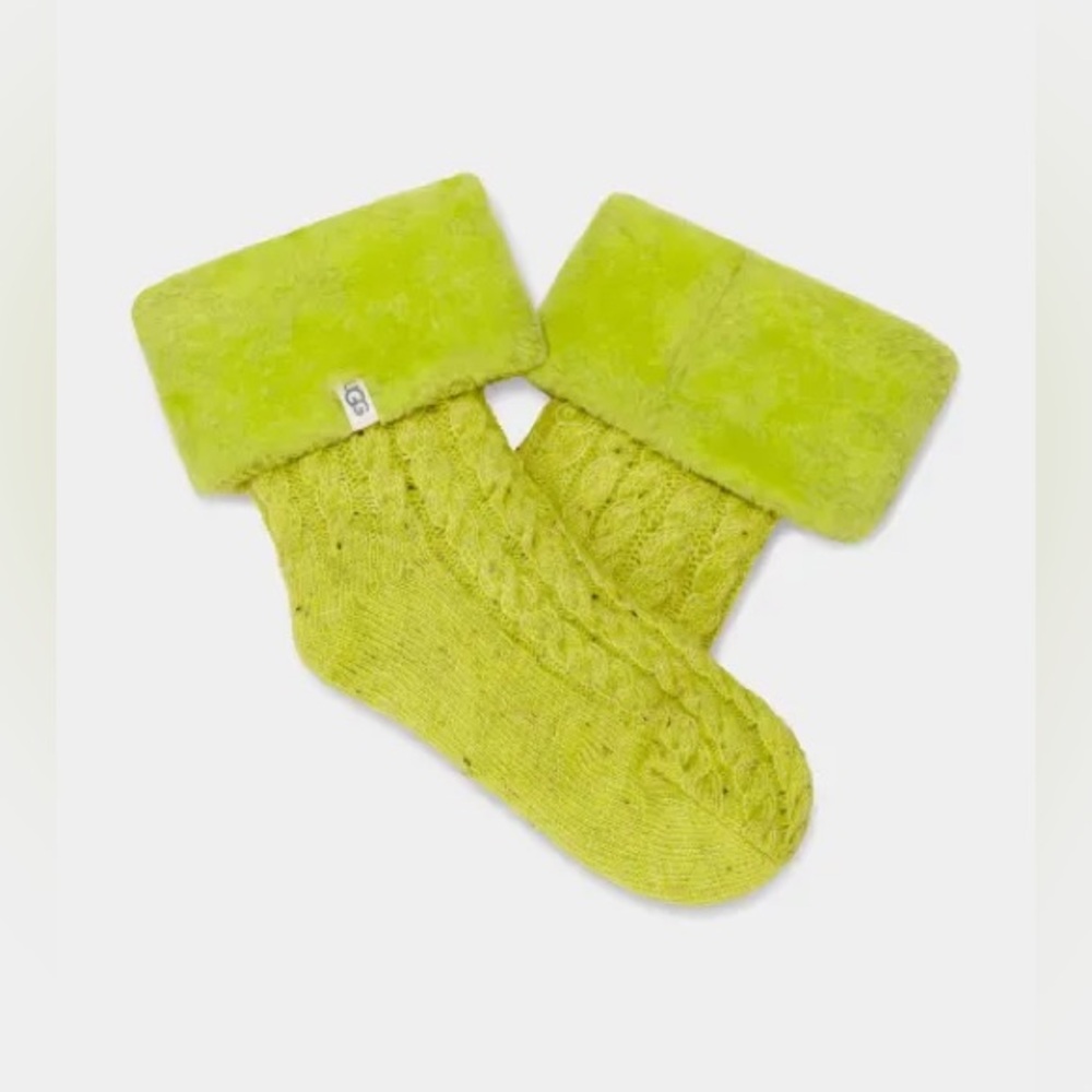 Lita Fleece Lined Sock never worn in color lime green